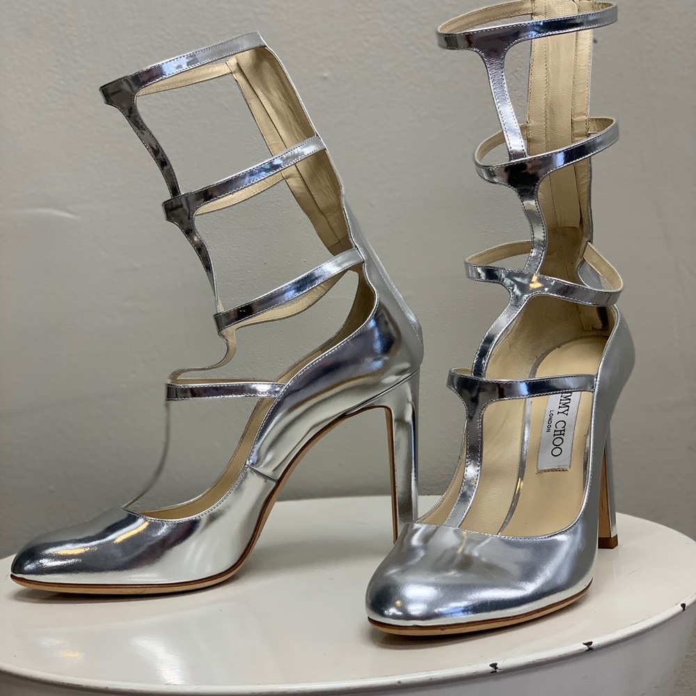 Jimmy Choo, size 40, silver/pewter
